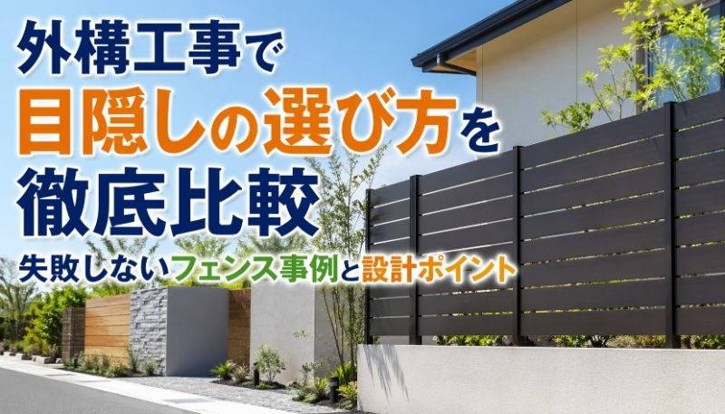 外構工事で目隠しの選び方を徹底比較｜失敗しないフェンス事例と設計ポイント