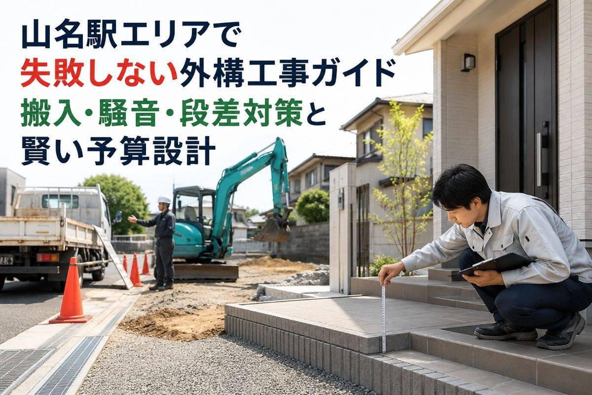 山名駅エリアで失敗しない外構工事ガイド｜搬入・騒音・段差対策と賢い予算設計