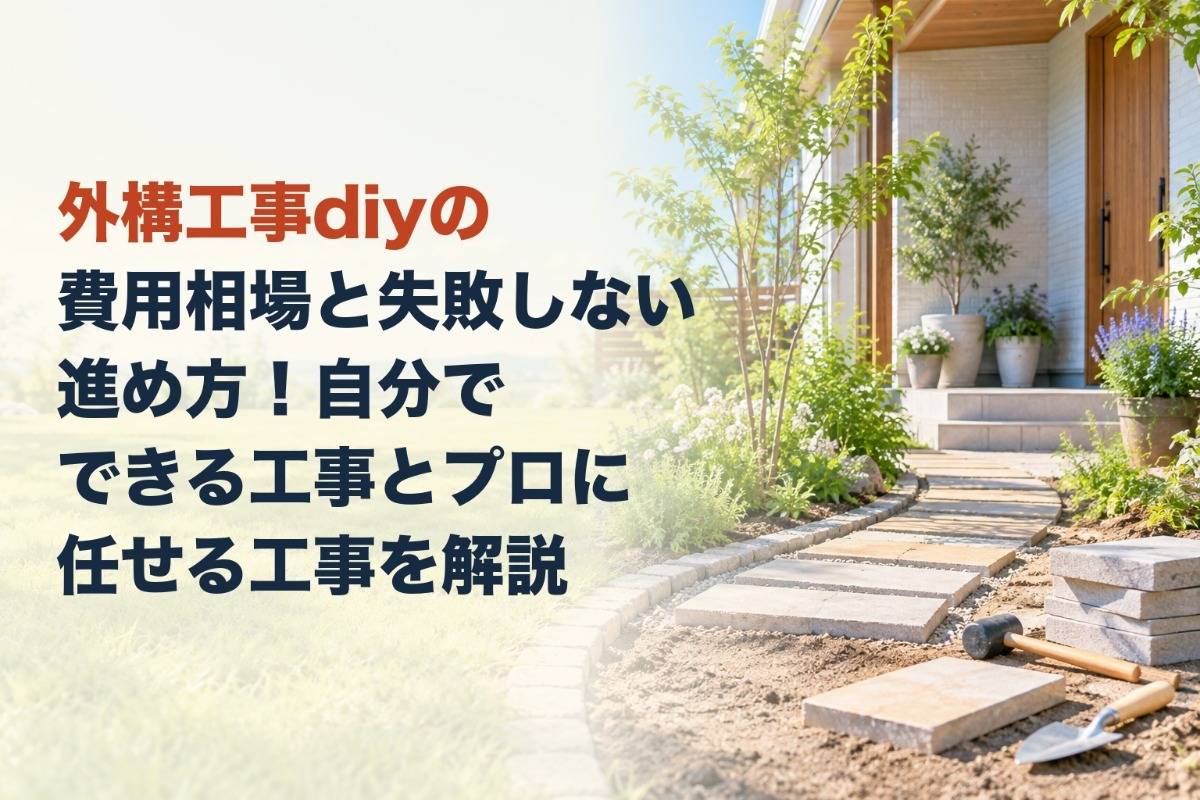 外構工事diyの費用相場と失敗しない進め方！自分でできる工事とプロに任せる工事を解説